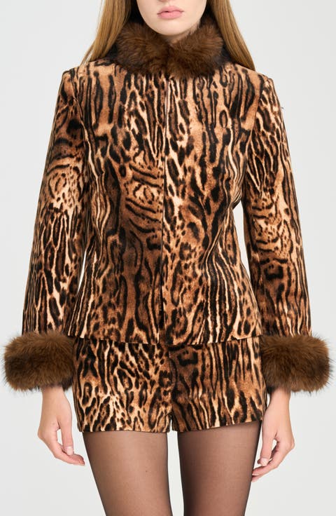 x Rose Lola Naomi Faux Fur Trim Jacket