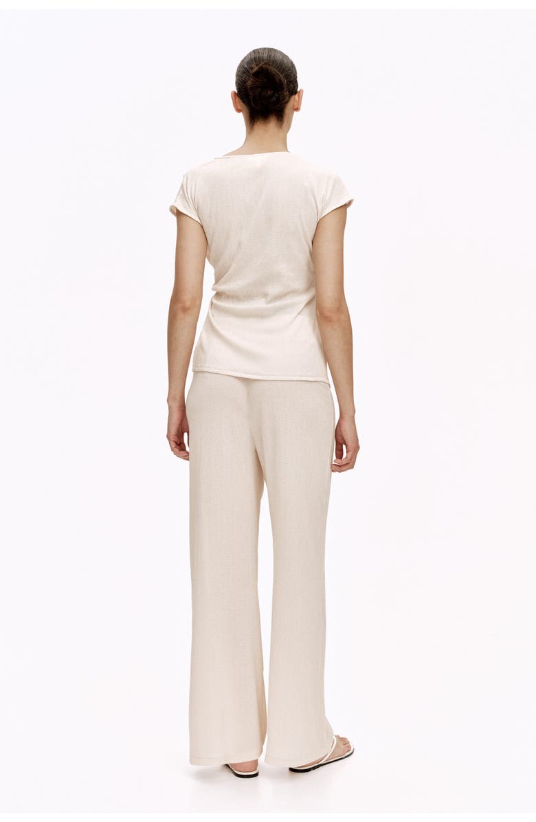 H&M Mama 2-piece Crinkled Jersey Set, Alternate, color, Light Beige