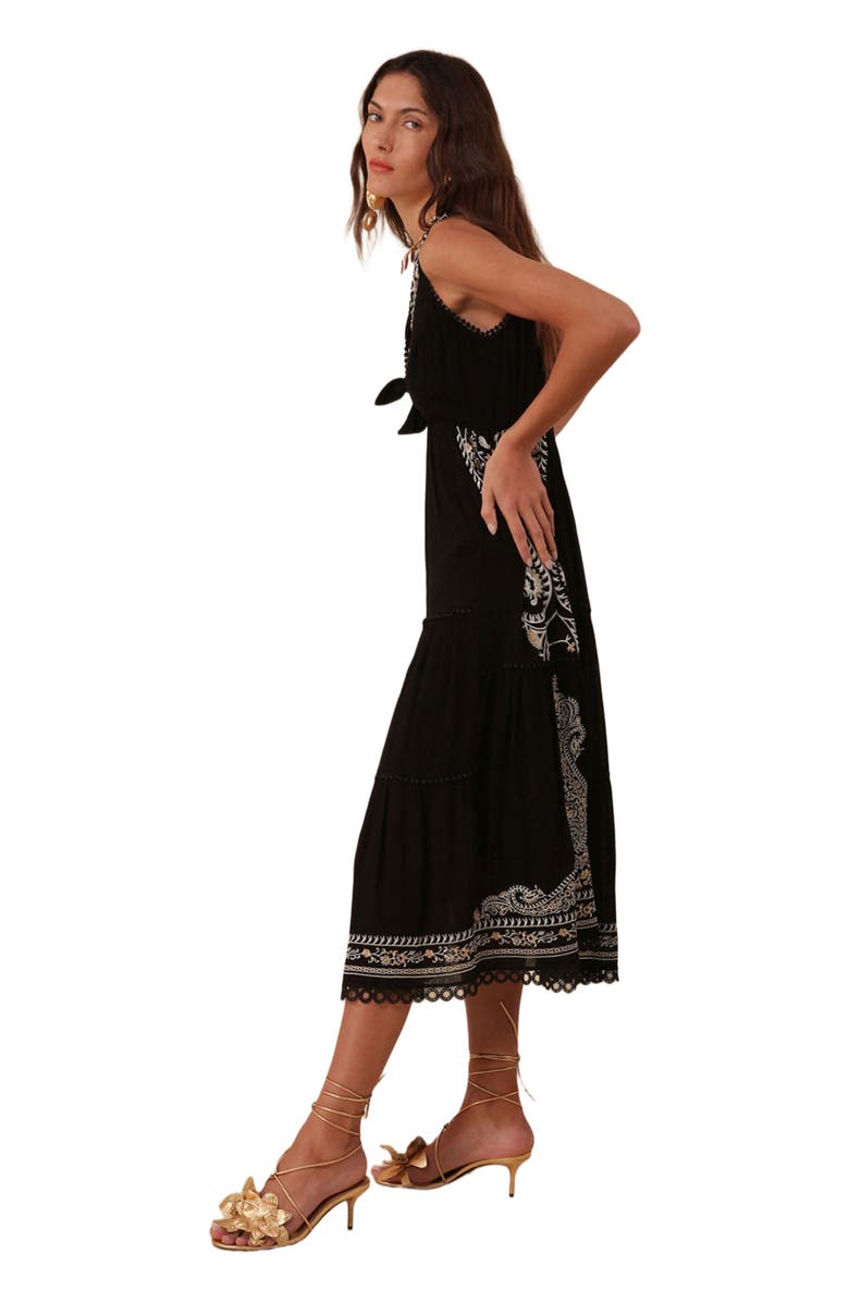 Hale Bob Amara Embroidered Midi Dress, Alternate, color, 