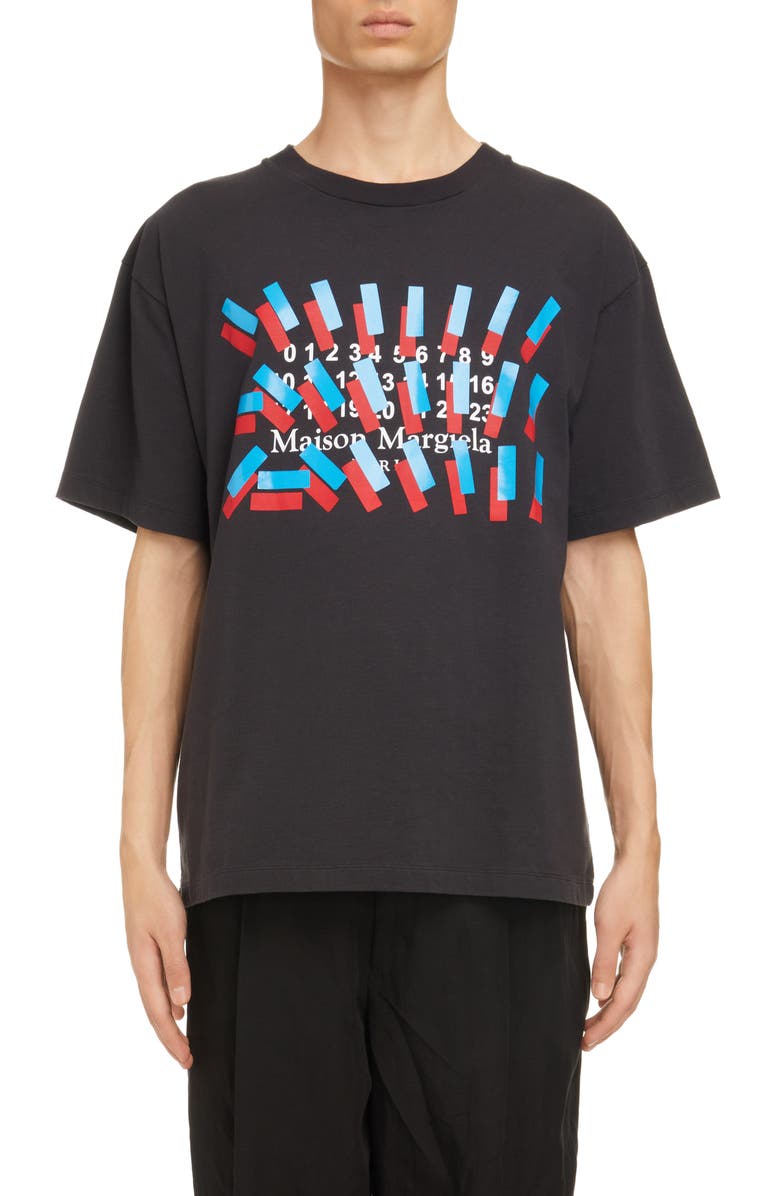Maison Margiela Numbers Logo Tape Print Graphic Tee, Main, color,