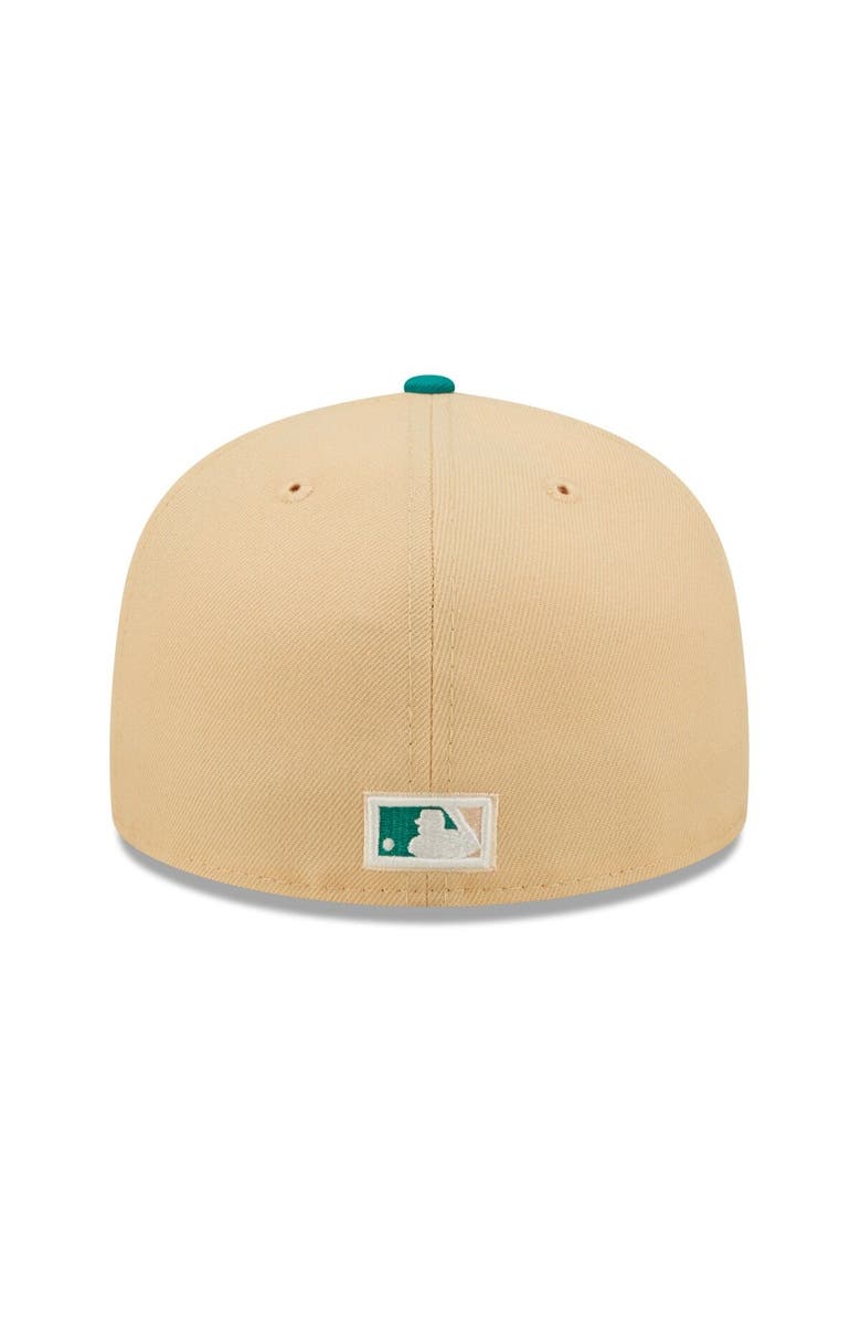 New Era Men's New Era Natural/Teal Mango Forest 59FIFTY fitted hat, Alternate, color,