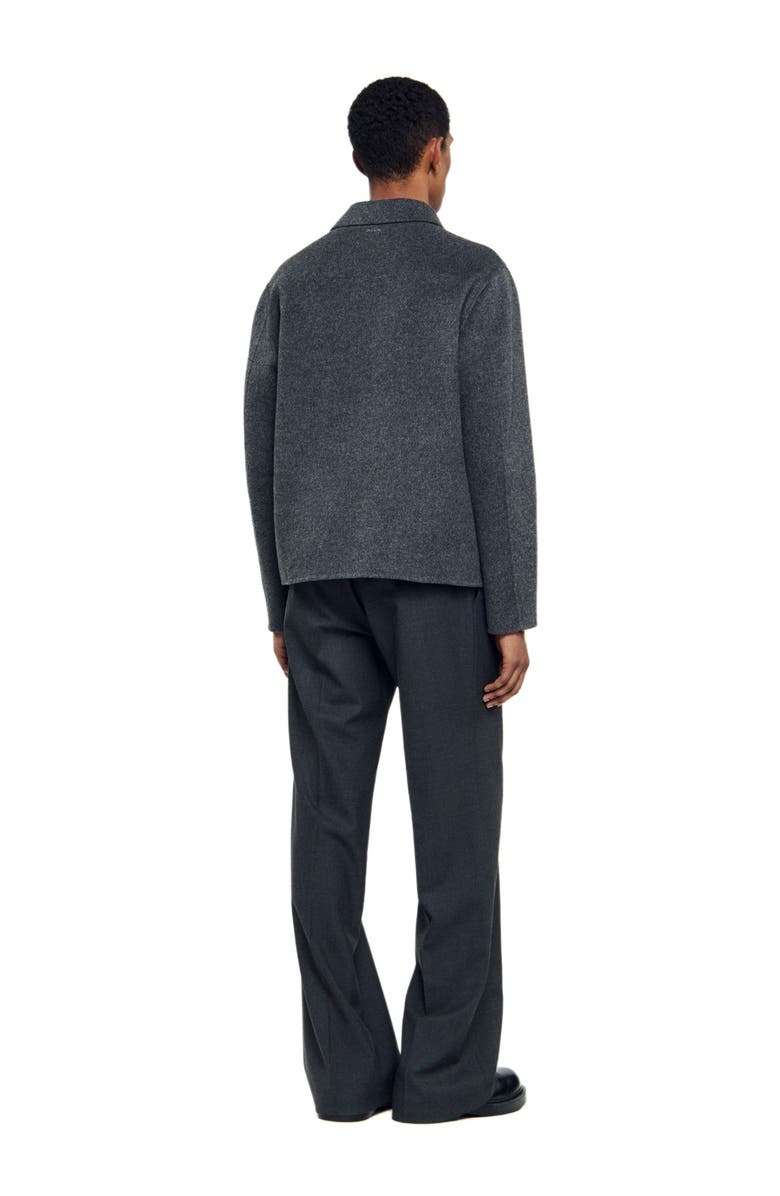 SANDRO Double-faced wool jacket, Alternate, color, Dark Grey