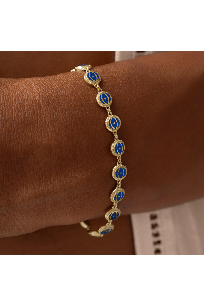 Women's Lapis Evil Eye Bracelet - Celestial Insight, Alternate, color, Navy Blue/Gold