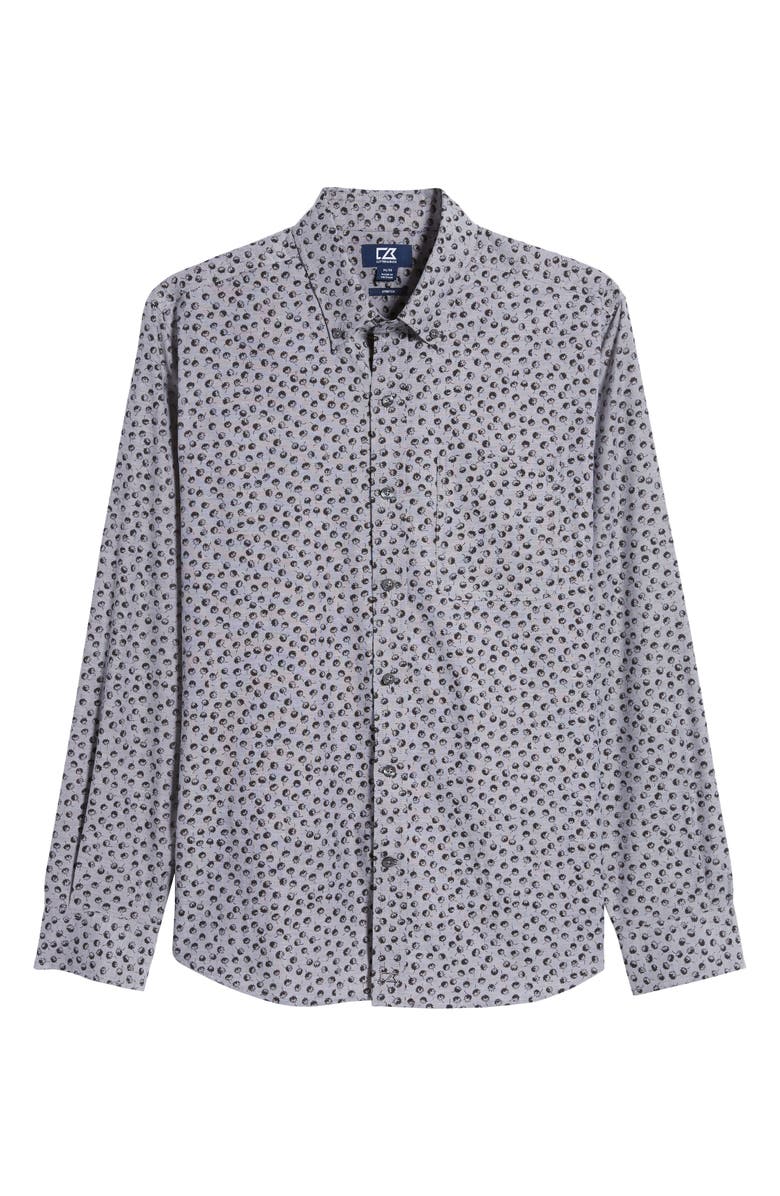 Cutter & Buck Anchor Classic Fit Tossed Print Button-Down Shirt, Alternate, color, 
