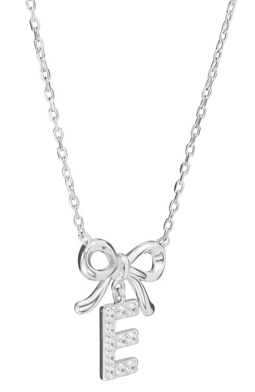 Athra Luxe Cubic Zirconia Bow Initial Pendant Necklace In Metallic