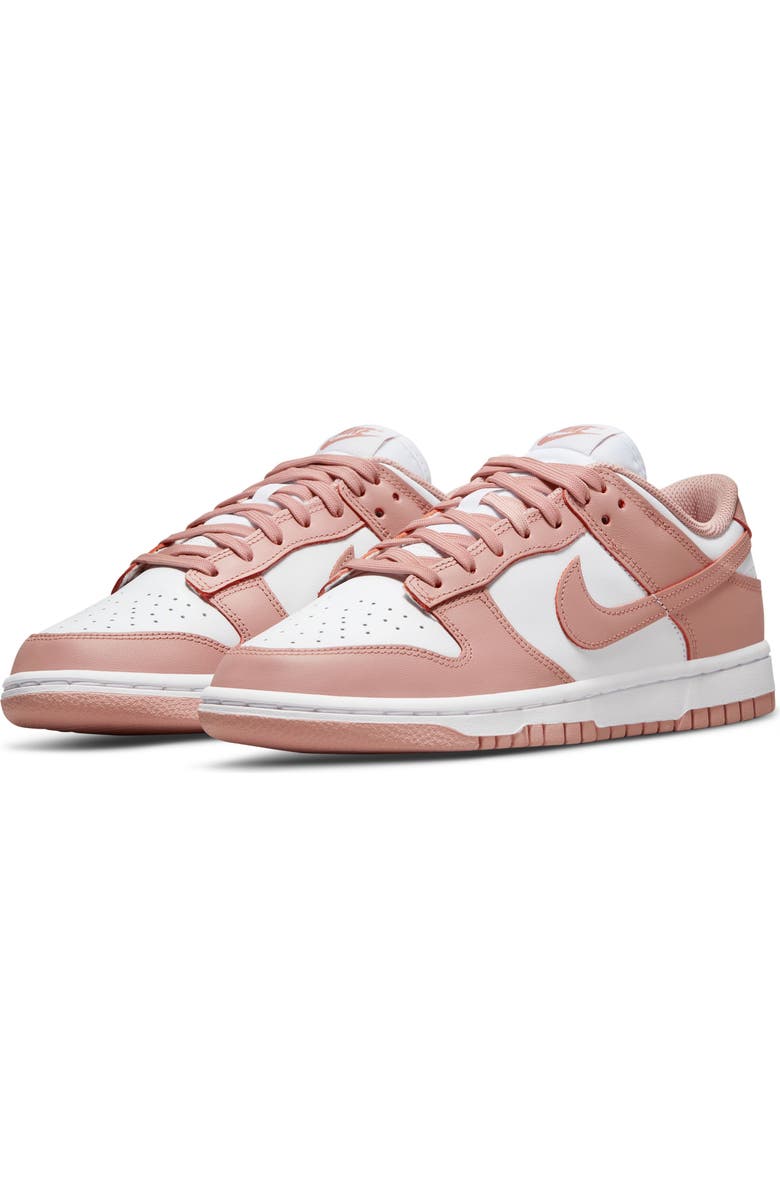 Nike Dunk Low Basketball Sneaker, Main, color, White/ Rose Whisper