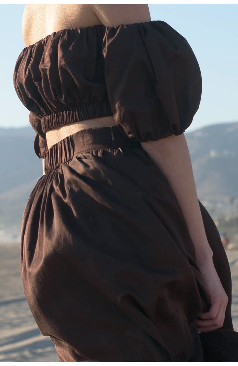 nuaje nuaje Isabelle Cotton Silk Maxi Skirt, Alternate, color, Brown
