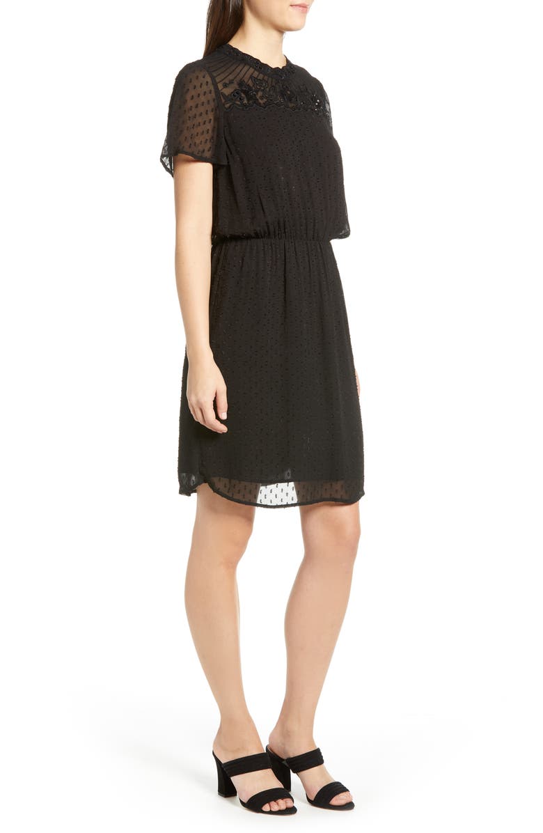 Velvet by Graham & Spencer Swiss Dot Blouson Dress, Alternate, color, 