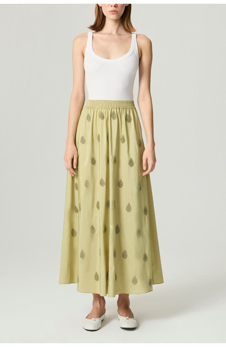 Nocturne Beaded Embroidered Maxi Skirt, Alternate, color, Olive Green