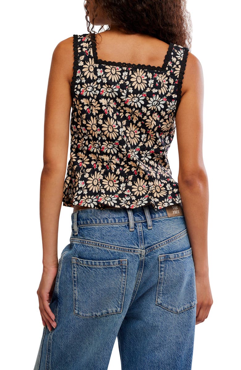 Free People Bridgette Corset Peplum Top, Alternate, color, Black Combo
