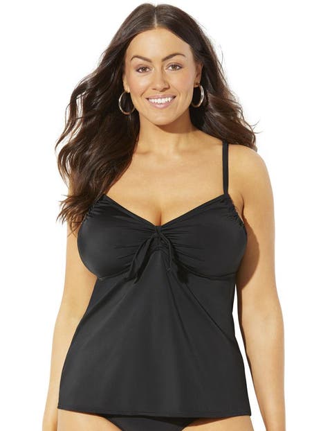 Tie Front Underwire Tankini Top