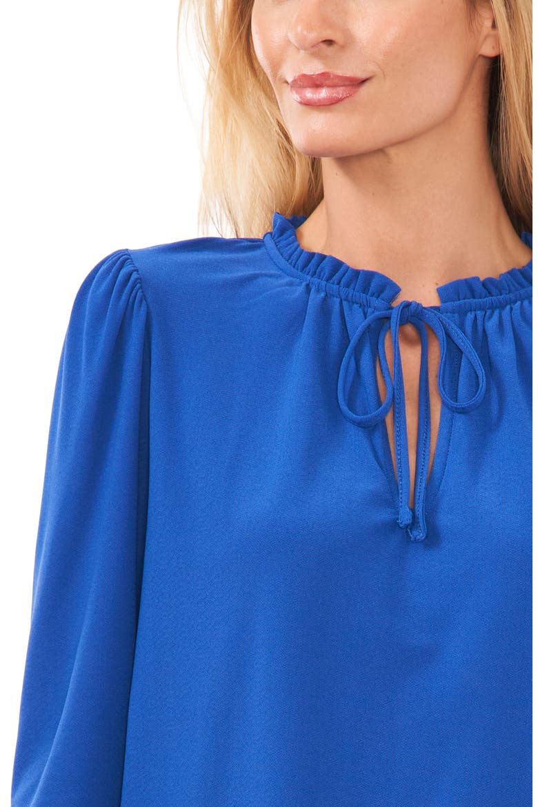 Tie Neck Knit Blouse, Alternate, color, ROYAL BLUE