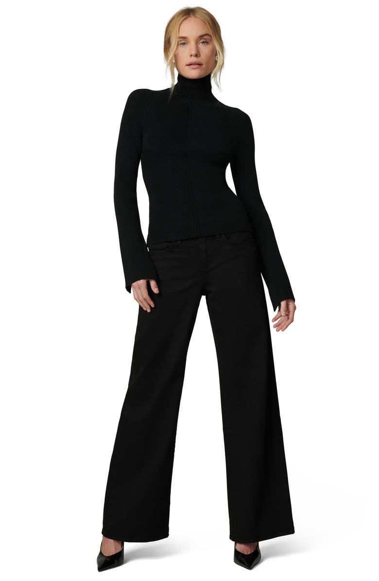Joe's The Lou Lou Low Rise Wide Leg Jeans, Alternate, color, Black