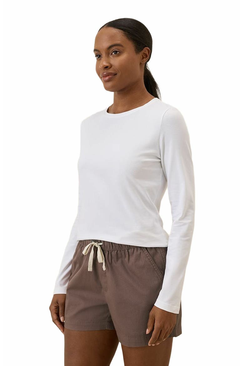 Luxe Stretch Jersey Slim Long Sleeve Tee, Alternate, color, White