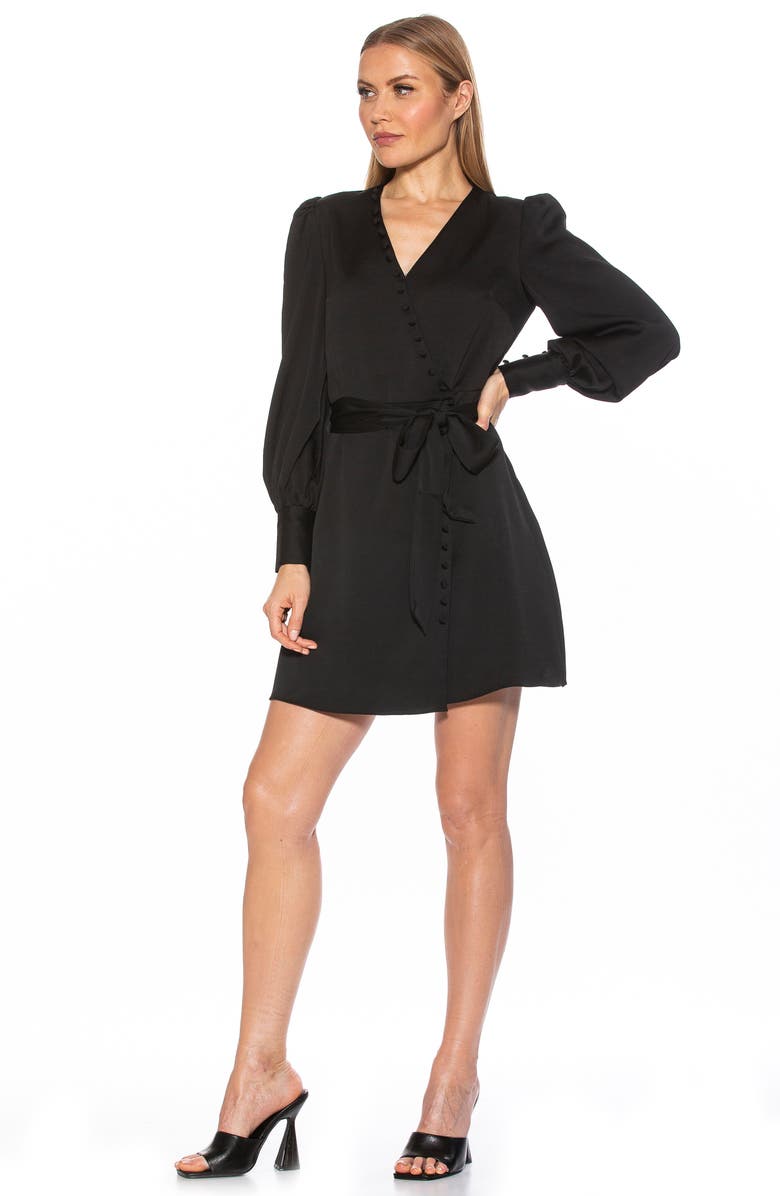 Alexia Admor Blouson Sleeve Wrap Dress, Alternate, color,