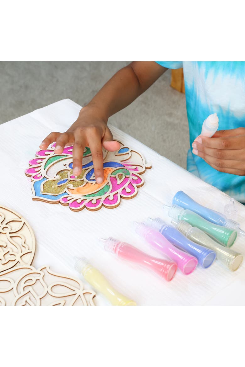 Make Your Own Wooden Rangoli, 2 in 1 Sand & Paint Art Kit, Alternate, color, Multicolored
