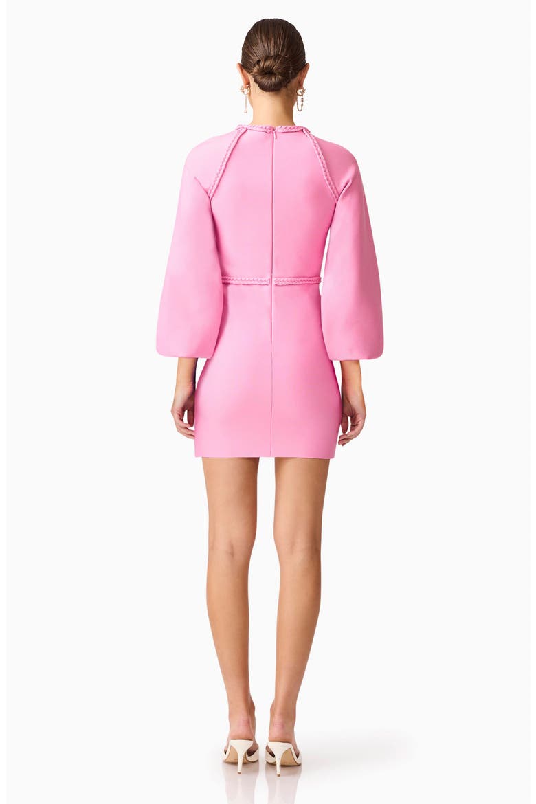 Coralene Long Sleeve Minidress, Alternate, color, PEONY PINK