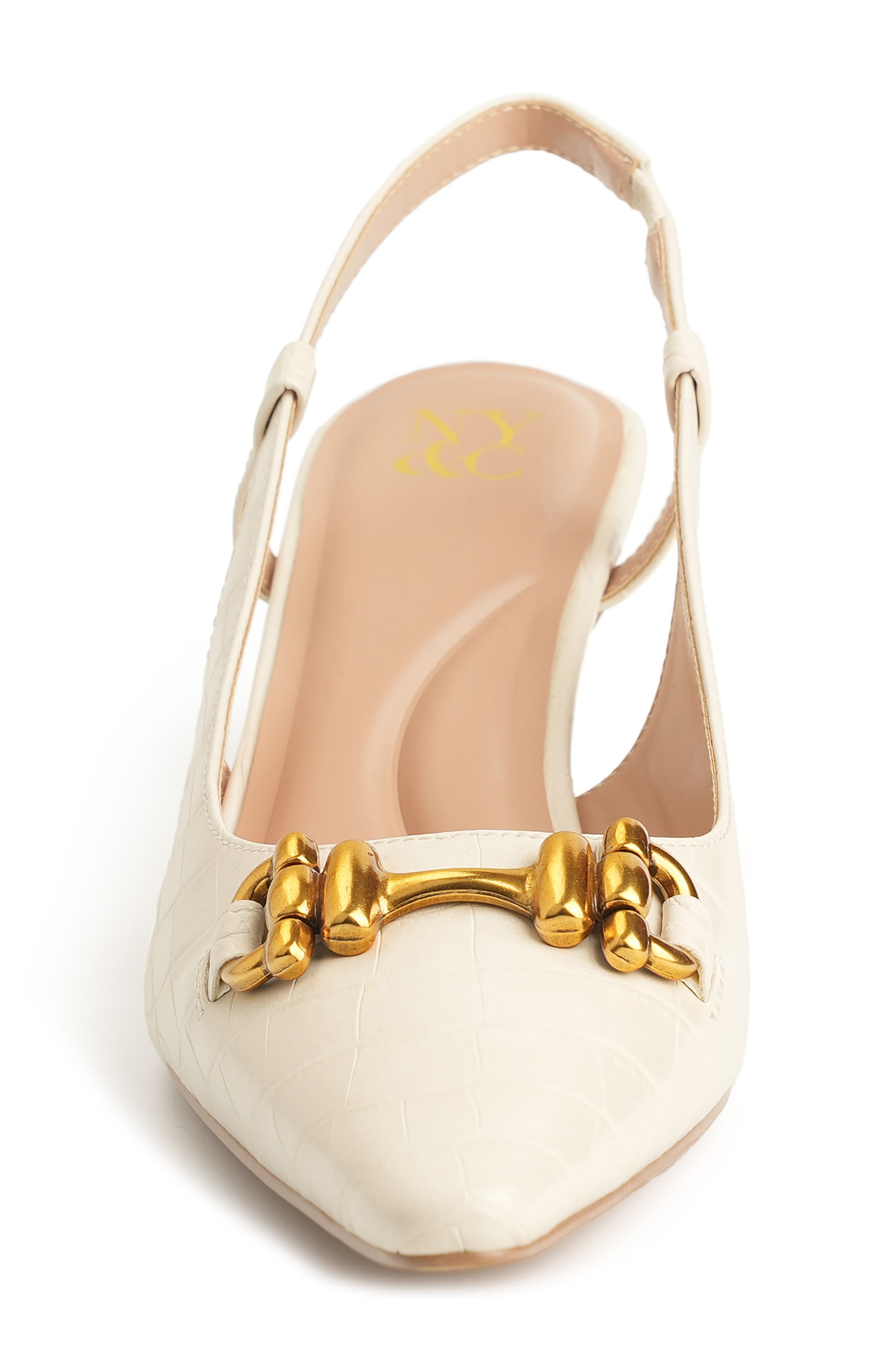 NEW YORK AND COMPANY Ilona Horsebit Slingback Pump, Alternate, color, Ivory