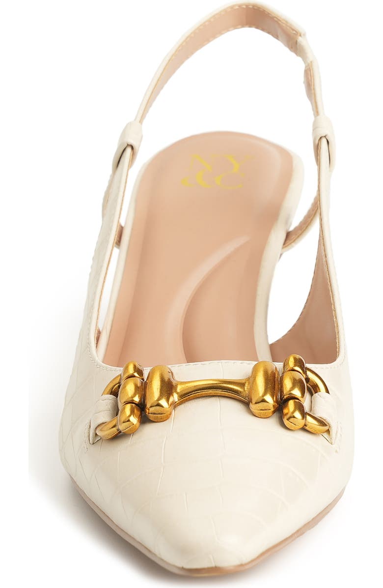 NEW YORK AND COMPANY Ilona Horsebit Slingback Pump, Alternate, color, Ivory