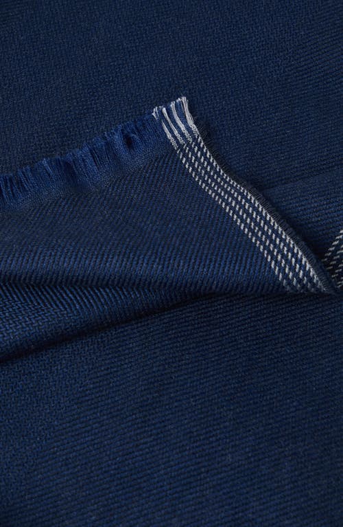 Brunello Cucinelli Wool-cashmere Stripe Scarf In Blue