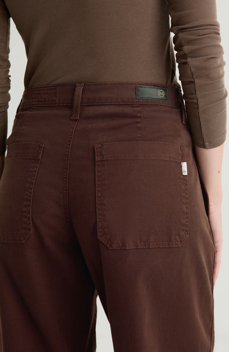 AG Fiona Ankle Barrel Leg Chinos, Alternate, color, Coffee Bean