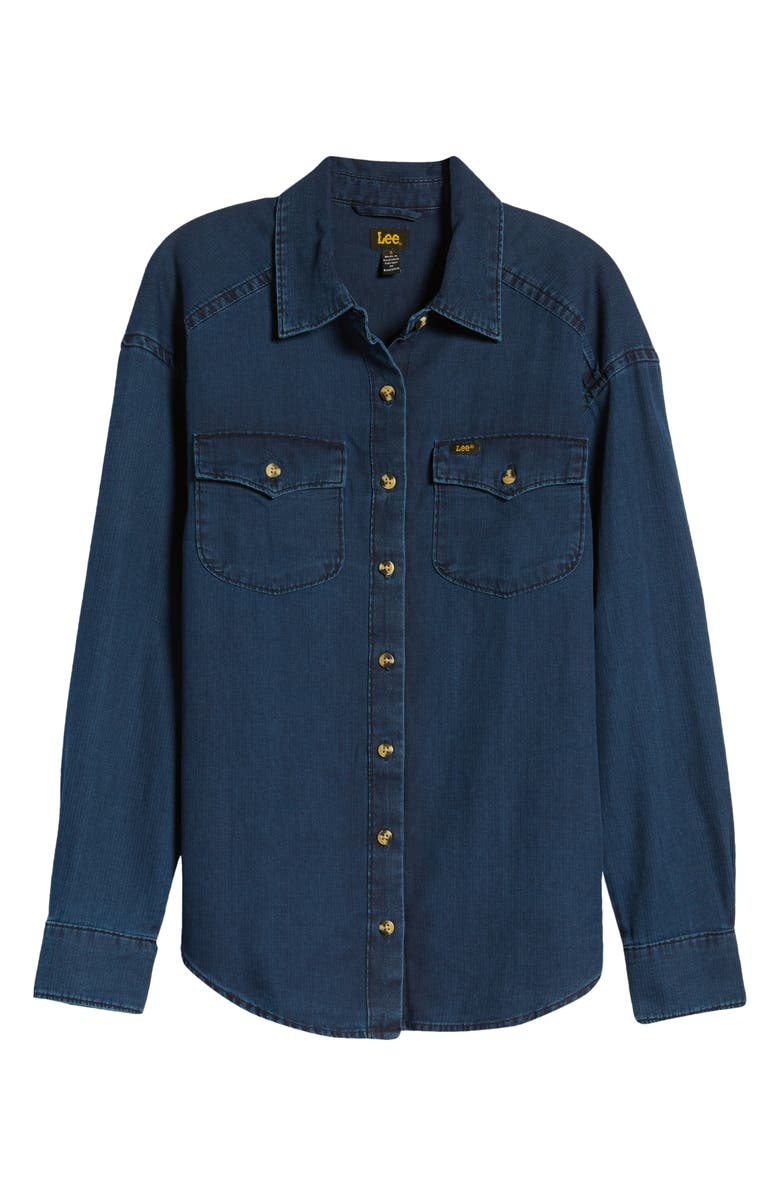 Lee Frontier Western Button Front Denim Shirt, Alternate, color,