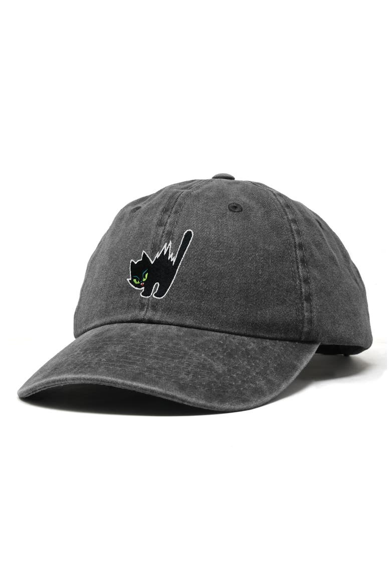 Blink Black Cat Dad Cap, Alternate, color, Washed Black