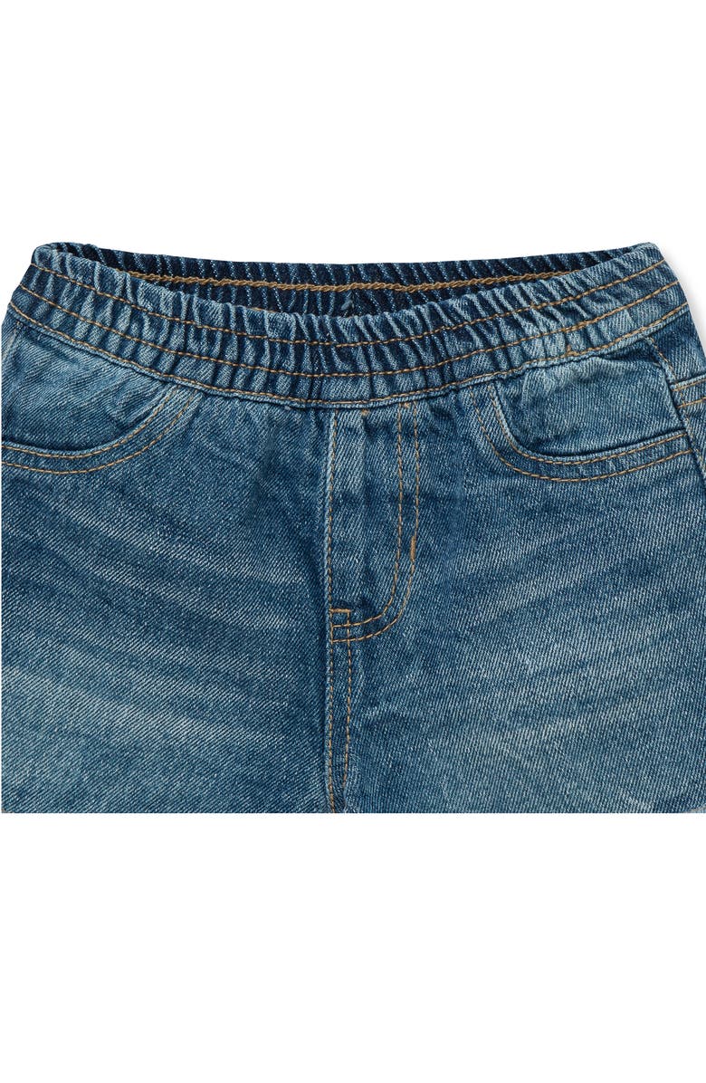 Habitual Kids Stripe Ruffle Hem Tank & Denim Shorts Set, Alternate, color, Multi