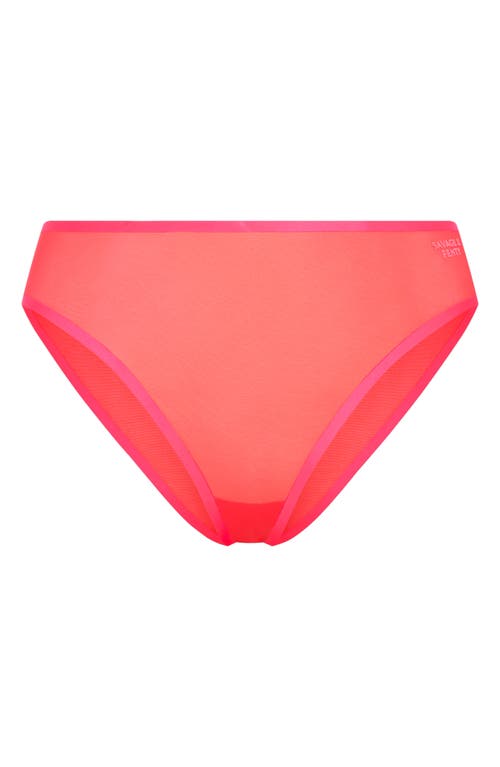 Savage X Fenty Sheer X Cheeky Briefs In Red