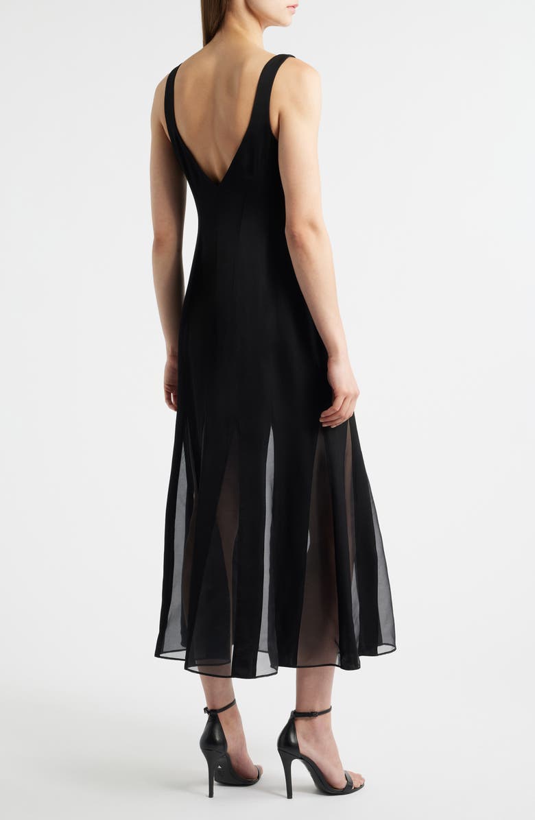 BOSS Sleeveless Godet Maxi Dress, Alternate, color, Black