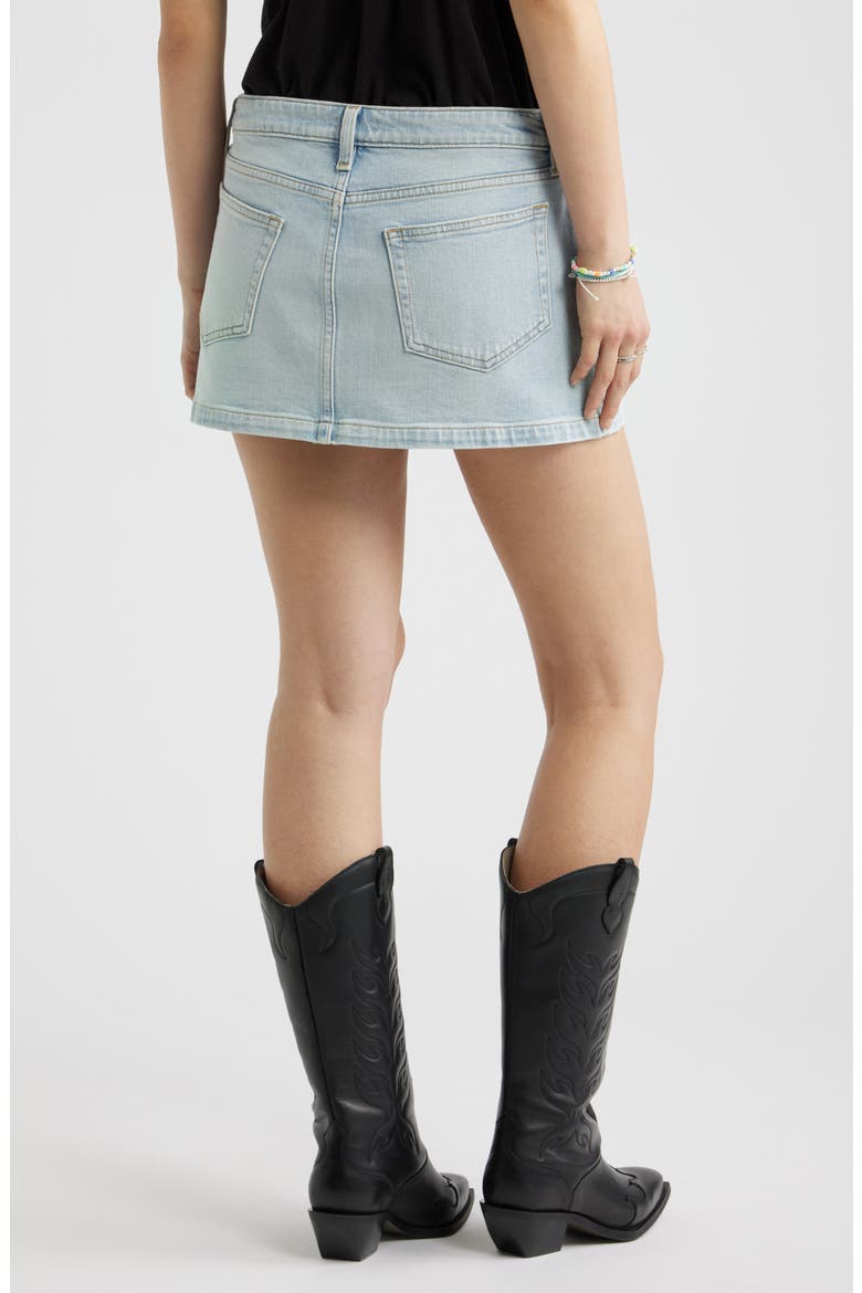 Low Rise Denim Miniskirt, Alternate, color, SPRING WASH