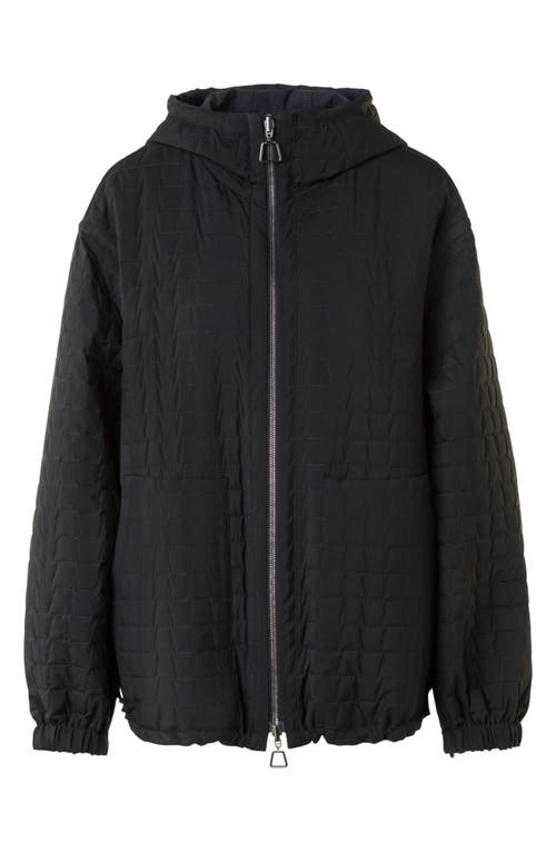 Akris Davis Trapezoid Quilted Techno Taffeta Parka Jacket In Blue