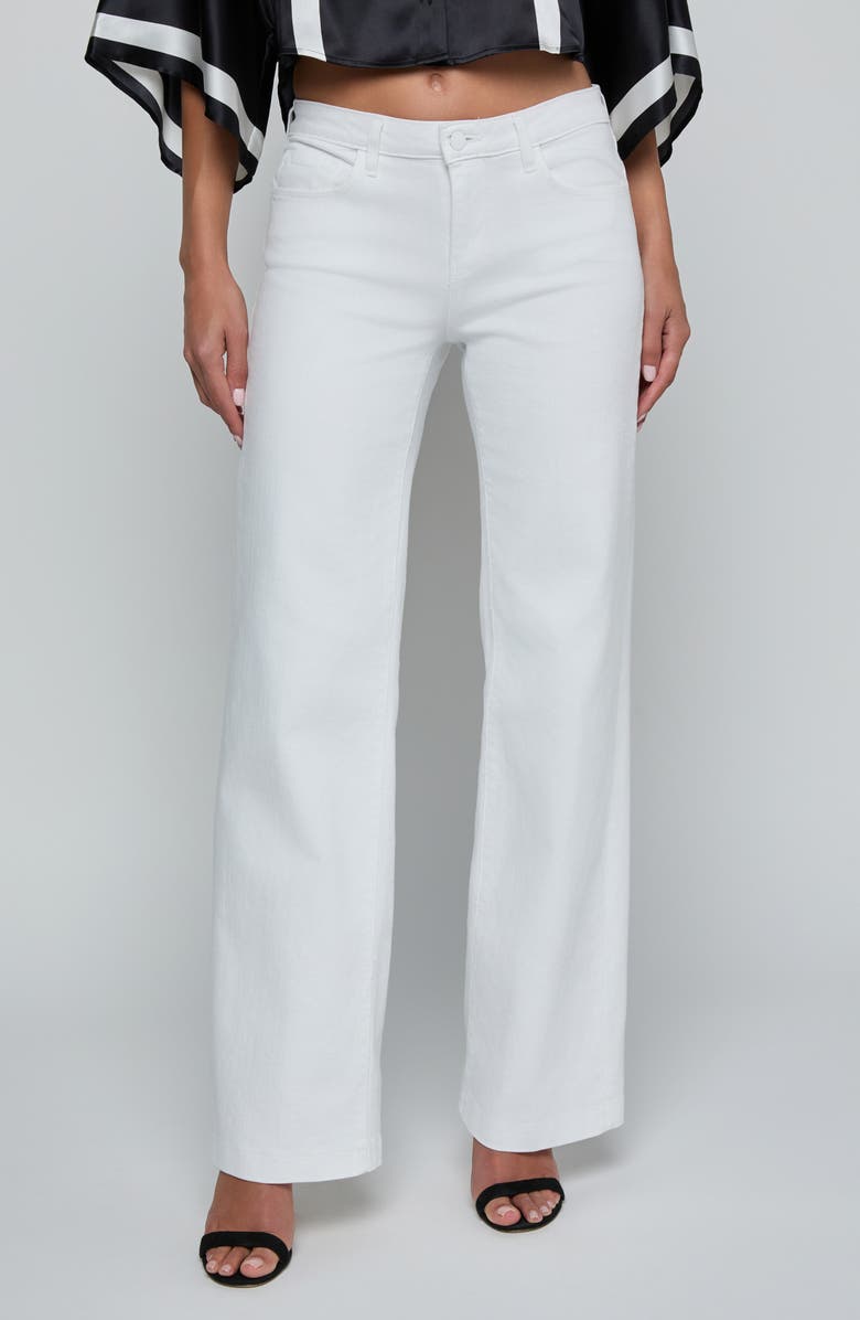 L'AGENCE Joanne Wide Leg Jeans, Main, color, Blanc