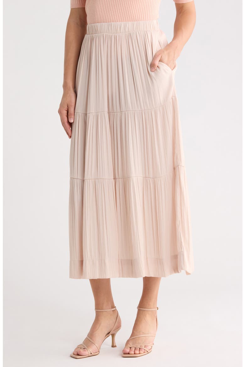 Textured Tiered Skirt, Main, color, CHAMPAGNE