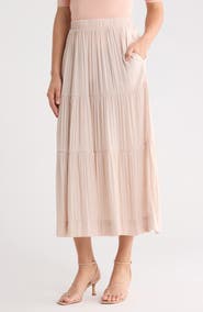T Tahari Textured Tiered Skirt