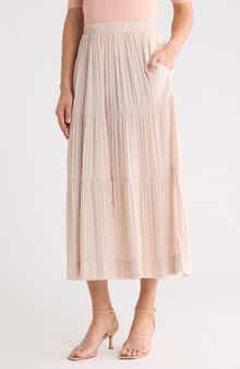 T Tahari Textured Tiered Skirt