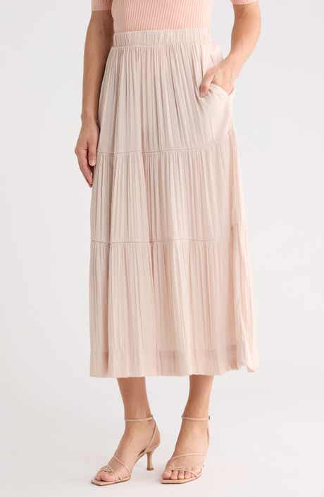 T Tahari Textured Tiered Skirt