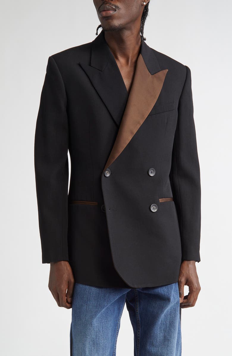 Wales Bonner Rise Double Breasted Virgin Wool Sport Coat, Main, color, 