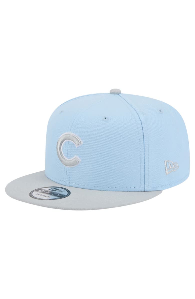 New Era Man's New Era Light Blue/Gray Chicago Cubs 2-Tone Color Pack 9FIFTY Snapback Hat, Main, color, 