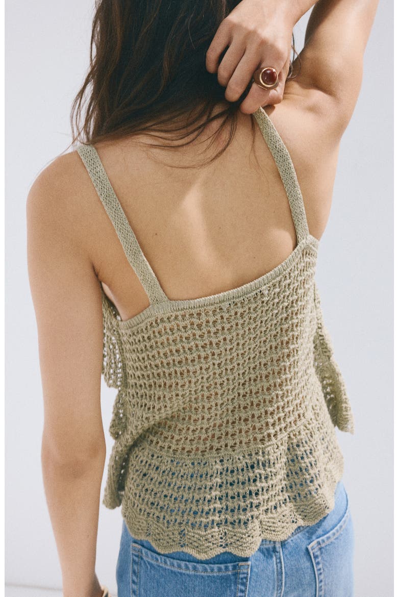 Limens Open Knit Tank, Alternate, color, PASTEL GREEN