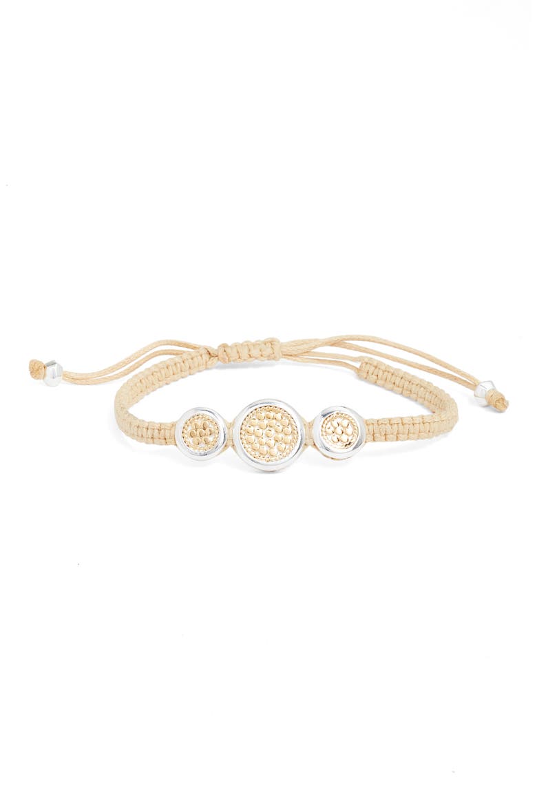 Two-Tone Macramé Slider Bracelet, Main, color, TWO TONE