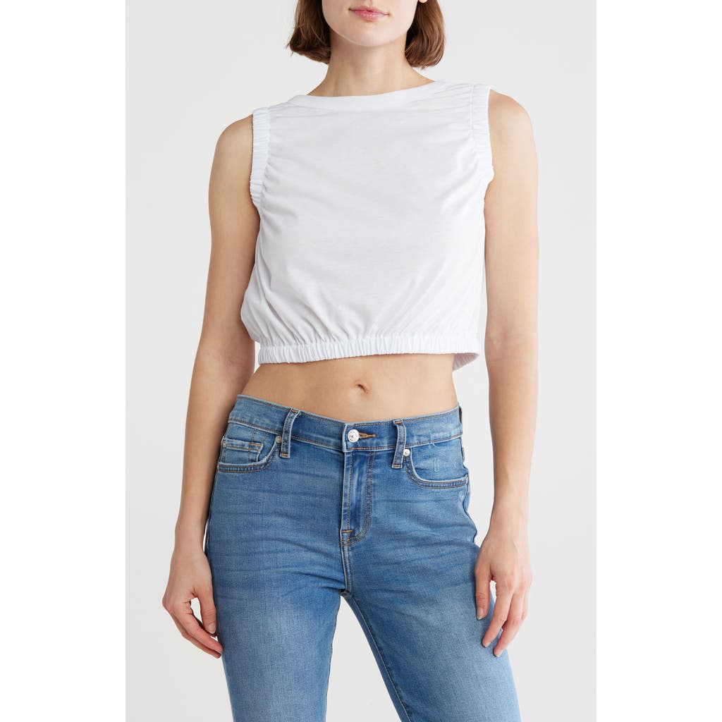 Vigoss Tie Back Ruched Tank Top In White