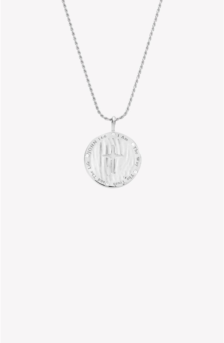 Rizen Jewelry True Direction Compass Necklace, Alternate, color, Sterling Silver