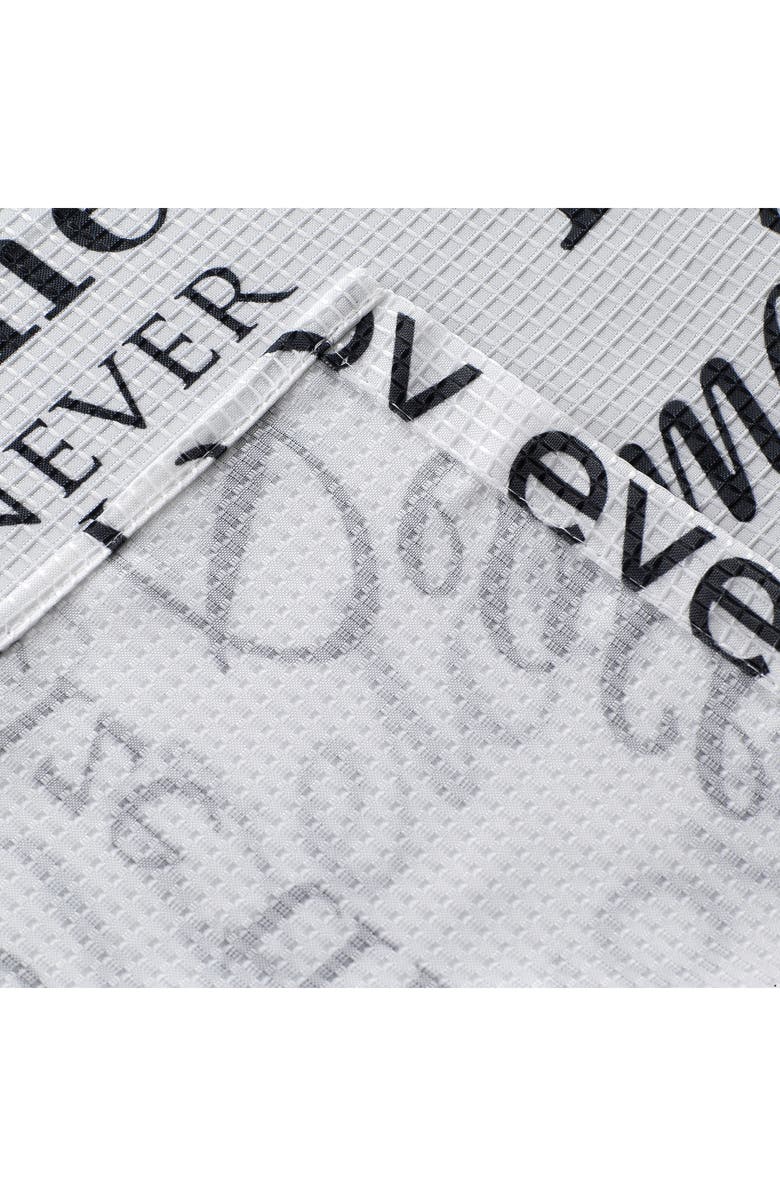 DAINTY HOME Love Phrases Textured Shower Curtain, Alternate, color, Black