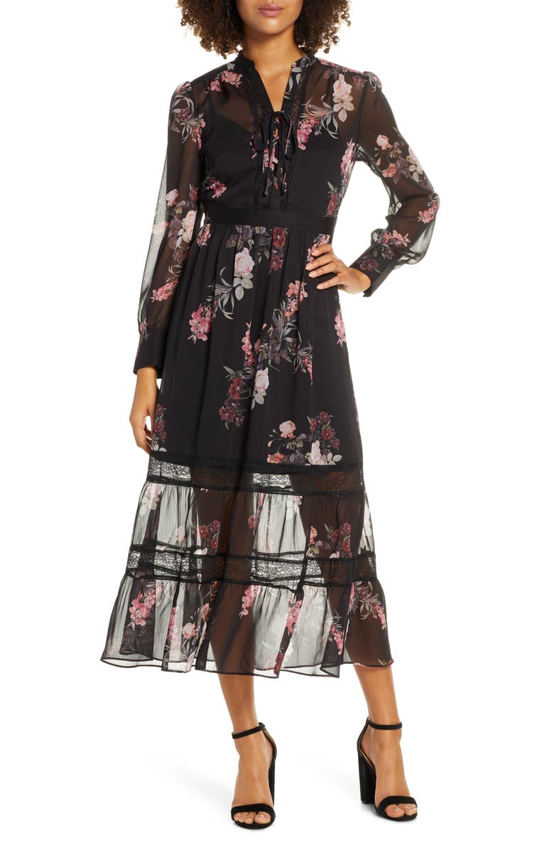 Ever New Pipa Lace & Chiffon Maxi Dress, Main, color, 