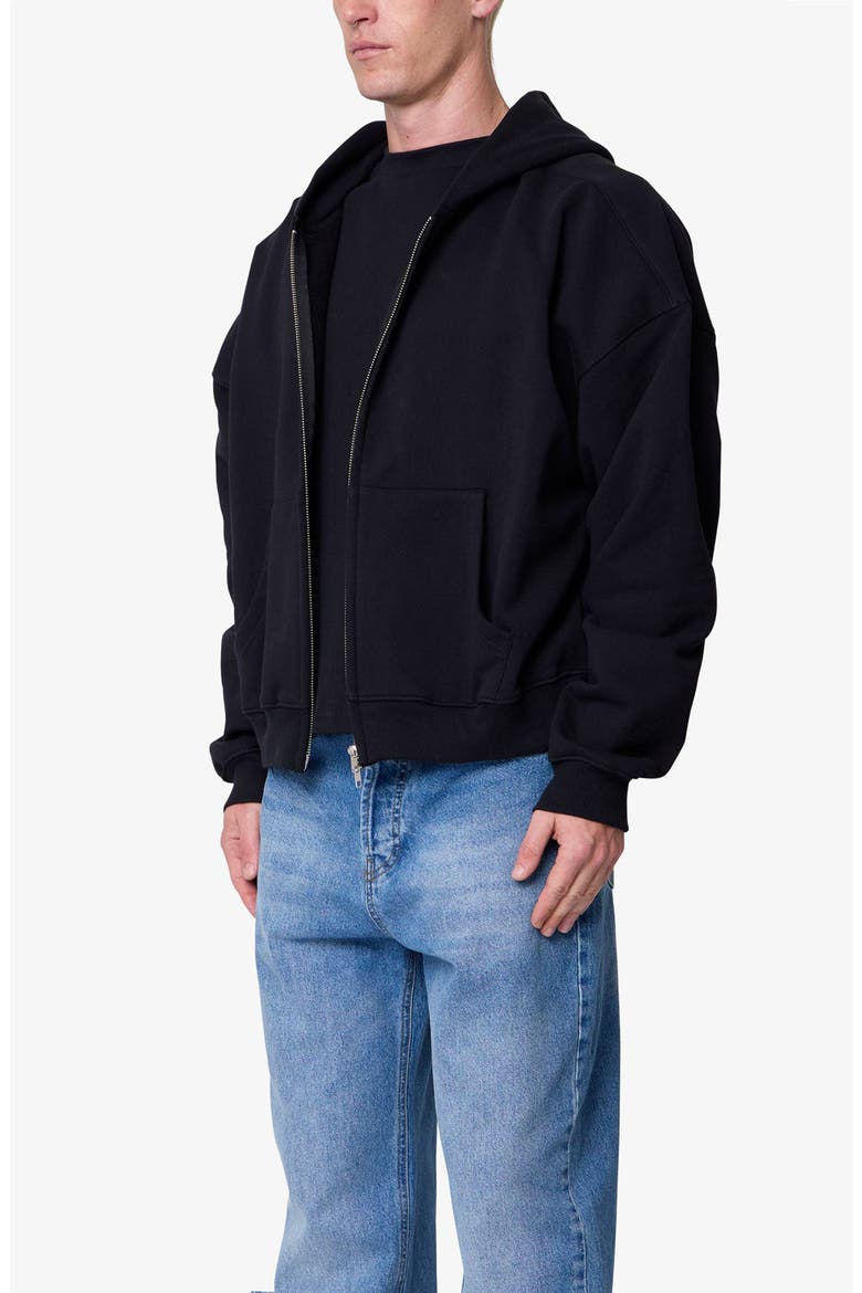 Heavy Basic Cotton Zip Front Hoodie, Alternate, color, BLACK