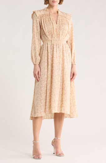 maje Ripletto Long Sleeve Midi Dress