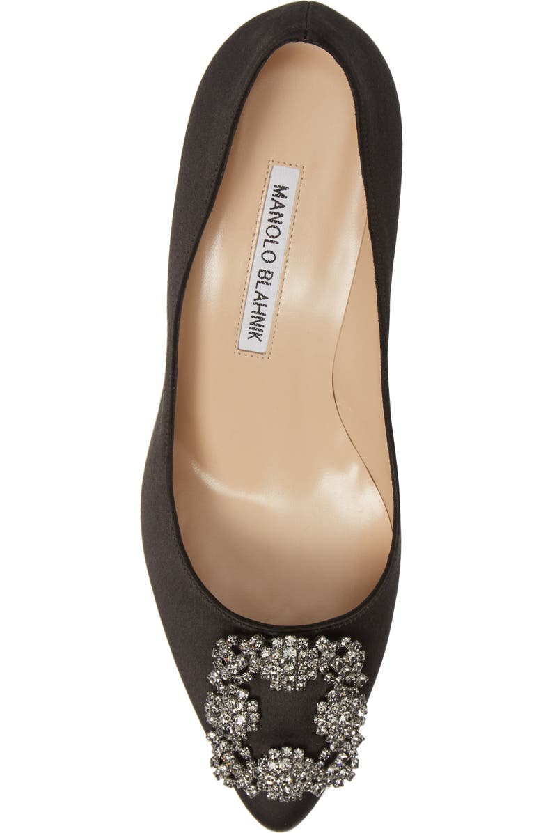 Manolo Blahnik Hangisi Embellished Pointed Toe Pump, Alternate, color,