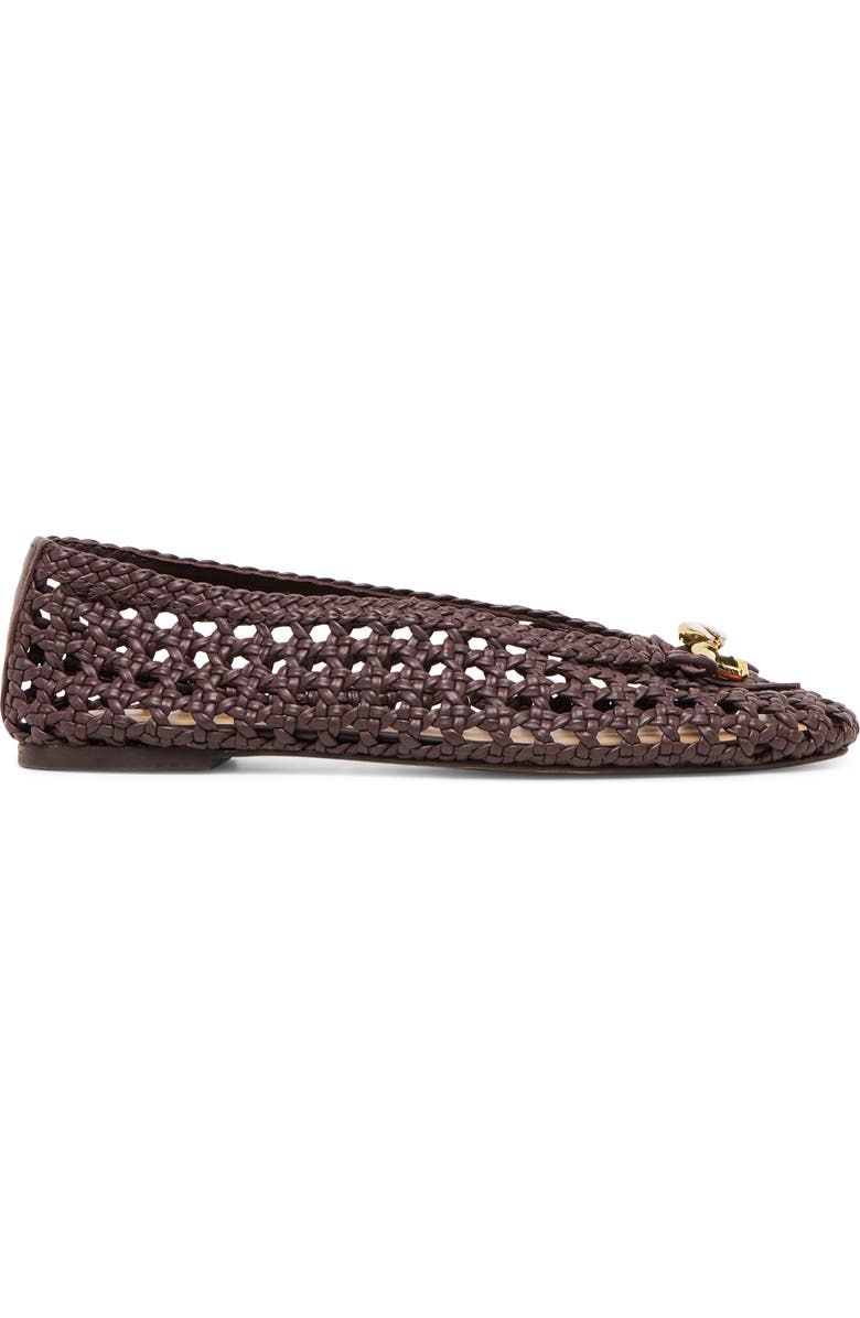 Dolce Vita Cason Woven Ballet Flat, Alternate, color, Dark Brown Woven Leather