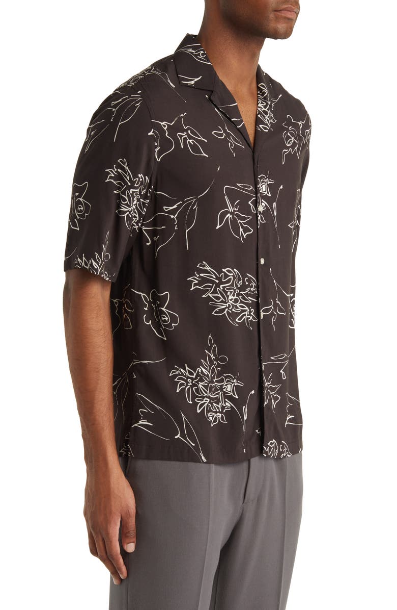 Officine Générale Eren Floral Print Button-Up Shirt, Alternate, color, 